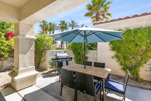 view of patio featuring grilling area