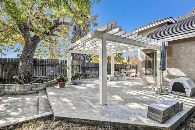 view of patio with a pergola