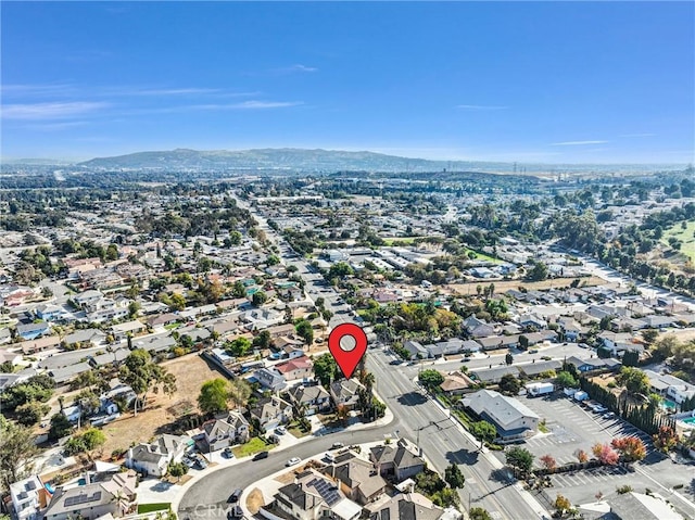 bird's eye view featuring a mountain view