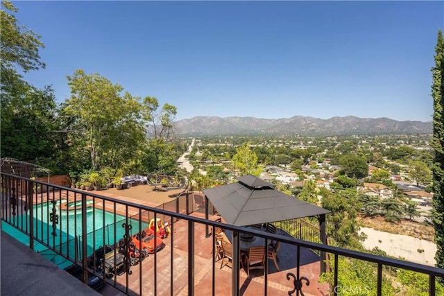 balcony with a mountain view