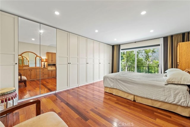 bedroom featuring light hardwood / wood-style flooring