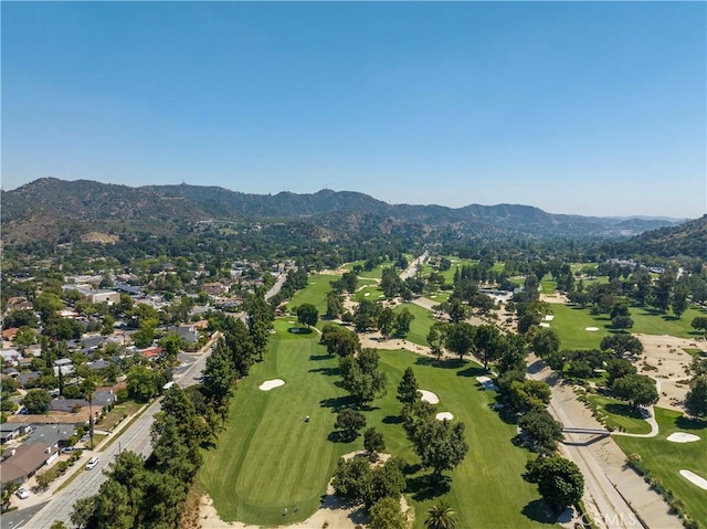 drone / aerial view with a mountain view