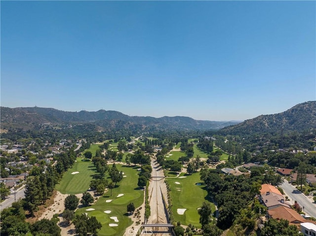 aerial view featuring a mountain view