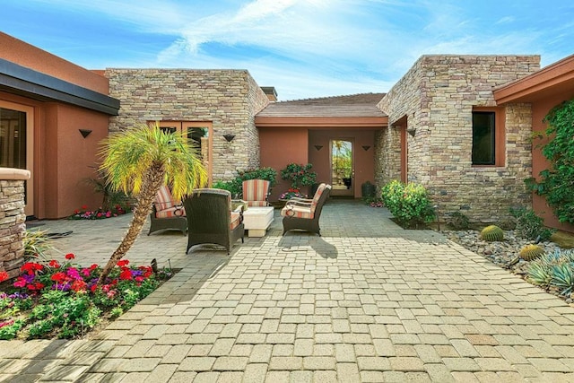 view of patio with an outdoor hangout area