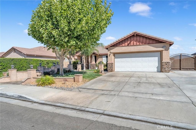 view of front of house with a garage