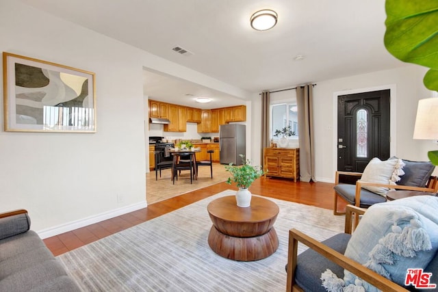 view of tiled living room