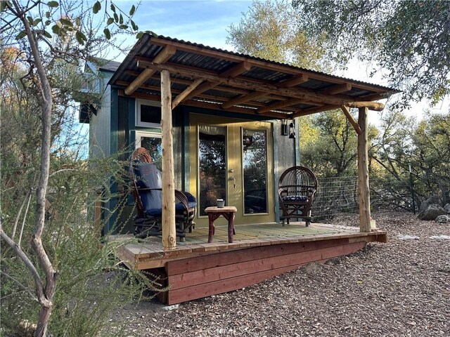 view of patio with a wooden deck