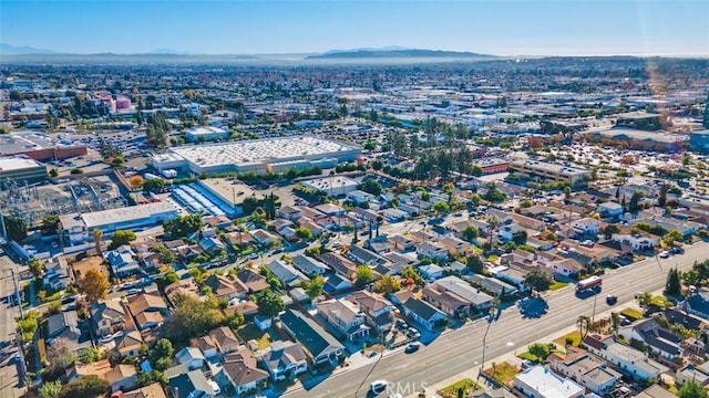 aerial view with a mountain view