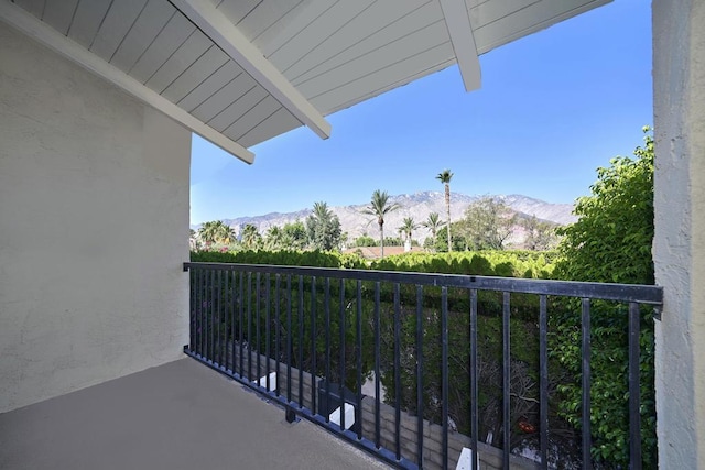 balcony with a mountain view