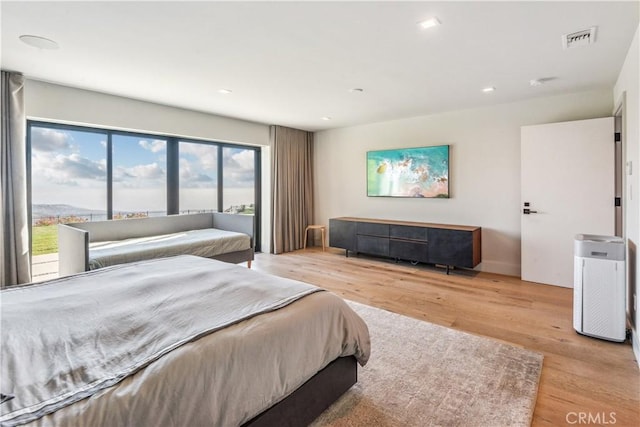 bedroom featuring light hardwood / wood-style floors