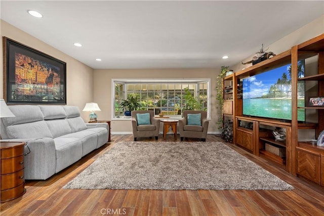 living room featuring hardwood / wood-style flooring