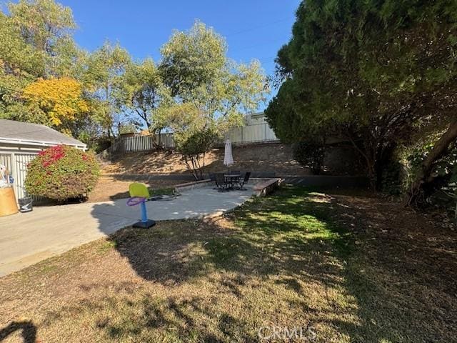 view of yard with a patio