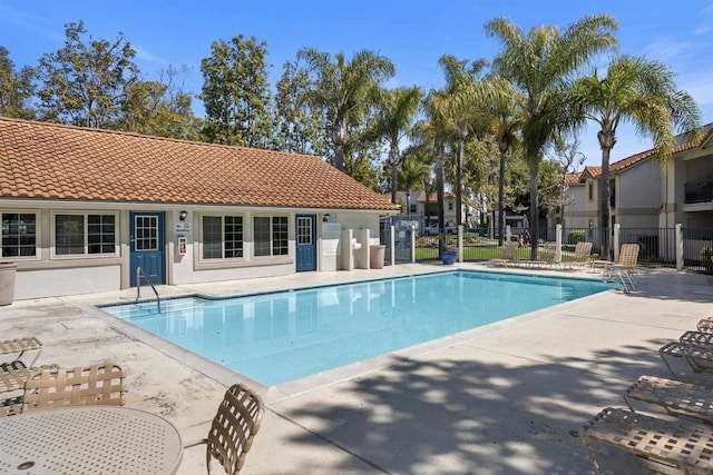 view of pool featuring a patio area