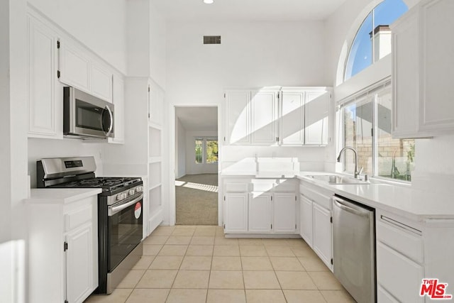 kitchen with plenty of natural light, sink, and appliances with stainless steel finishes