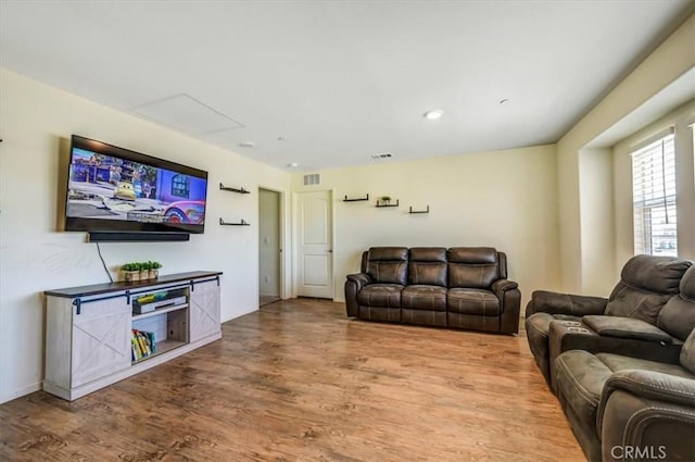 living room featuring wood-type flooring