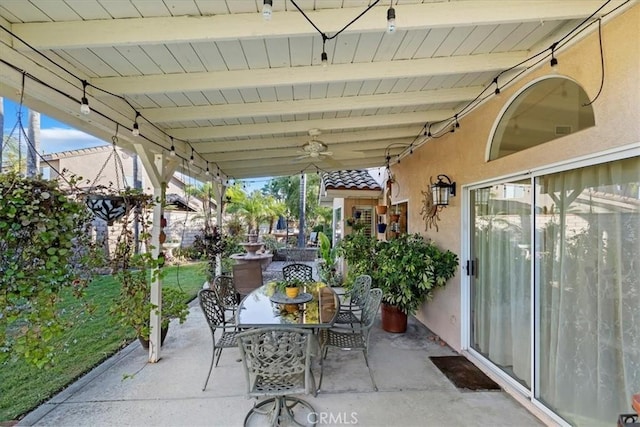 view of patio with ceiling fan