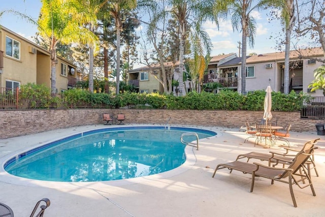 view of pool featuring a patio area