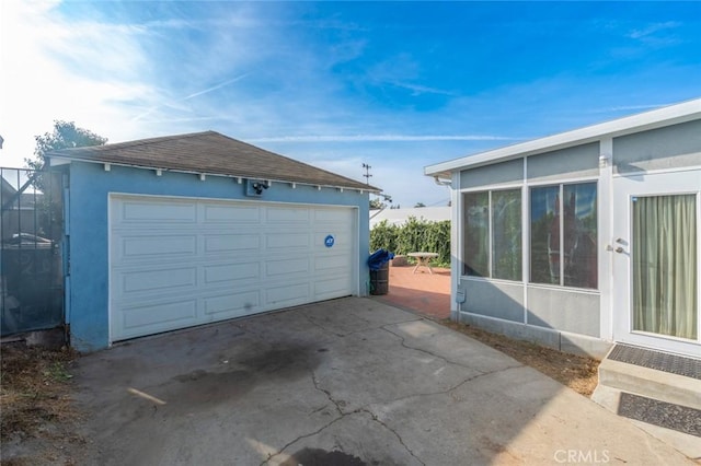 view of garage