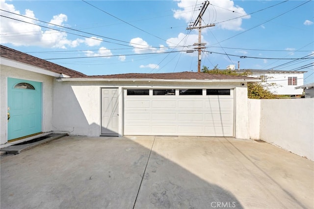 view of garage