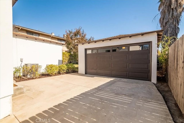 garage with central AC unit