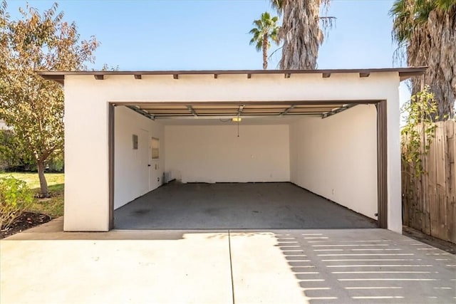 garage with a carport