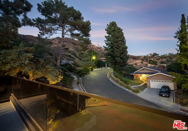 exterior space with a mountain view