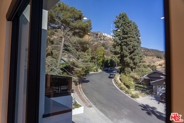 view of road with a mountain view