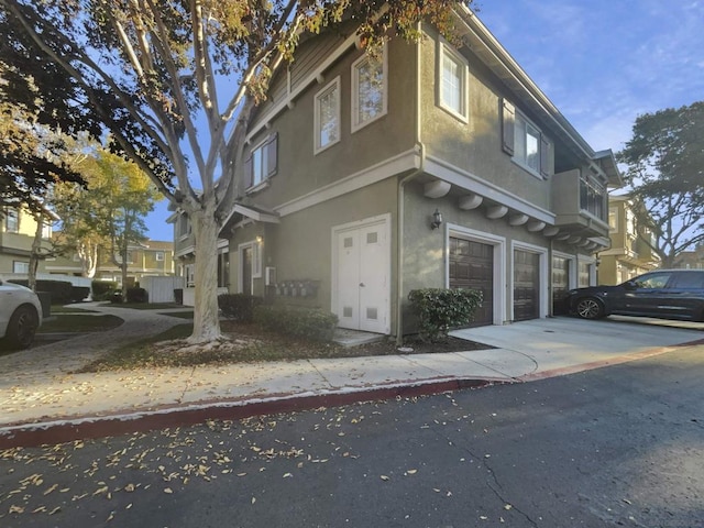 exterior space featuring a garage