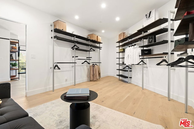 interior space with light hardwood / wood-style floors