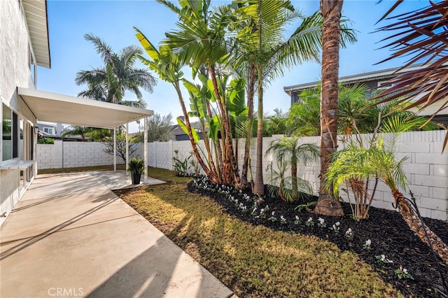 view of yard featuring a patio area