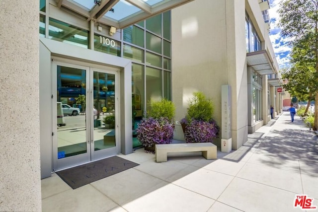 view of exterior entry with french doors