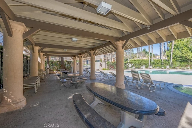 view of patio / terrace with a community pool