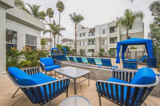 view of patio featuring an outdoor hangout area