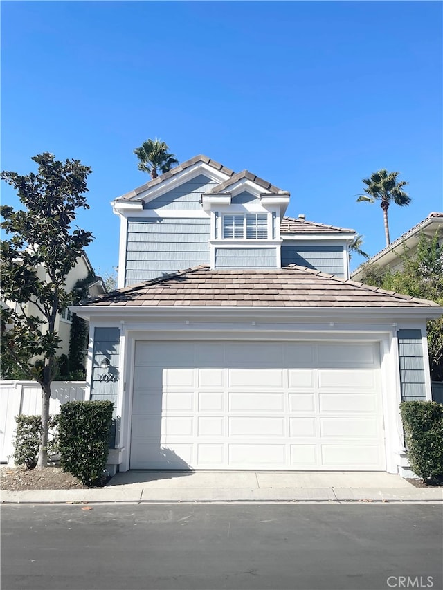 view of property featuring a garage