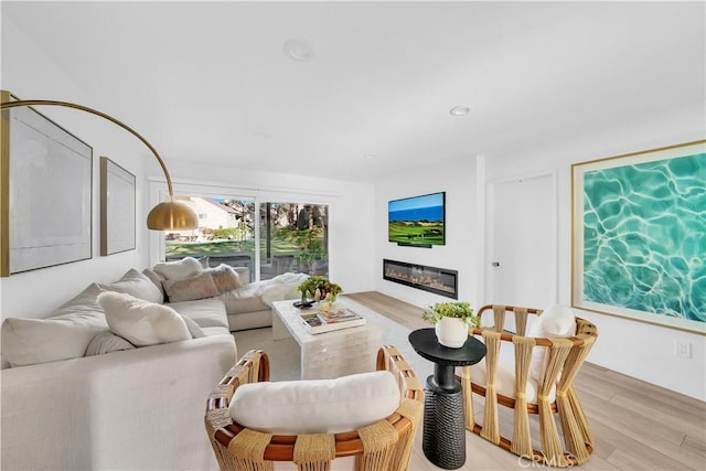 living room featuring light hardwood / wood-style floors