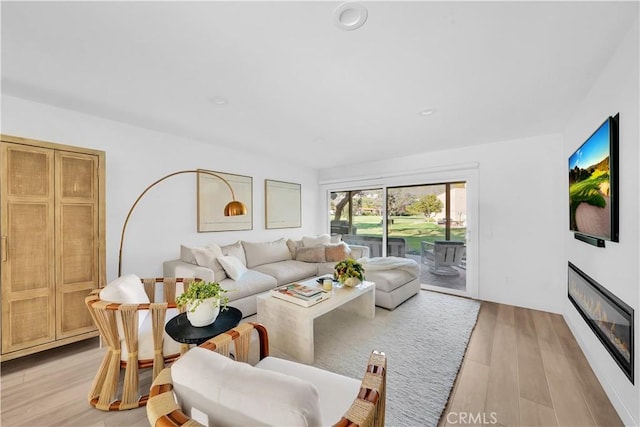 living room featuring light hardwood / wood-style flooring