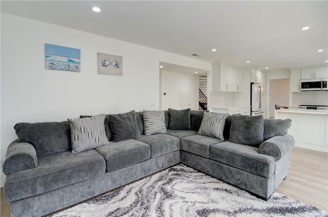 living room featuring light hardwood / wood-style flooring