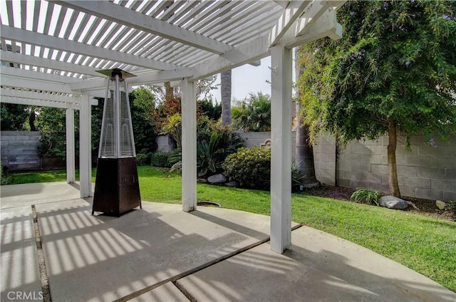 view of patio with a pergola