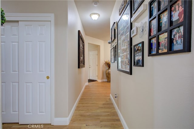 hall featuring light hardwood / wood-style floors