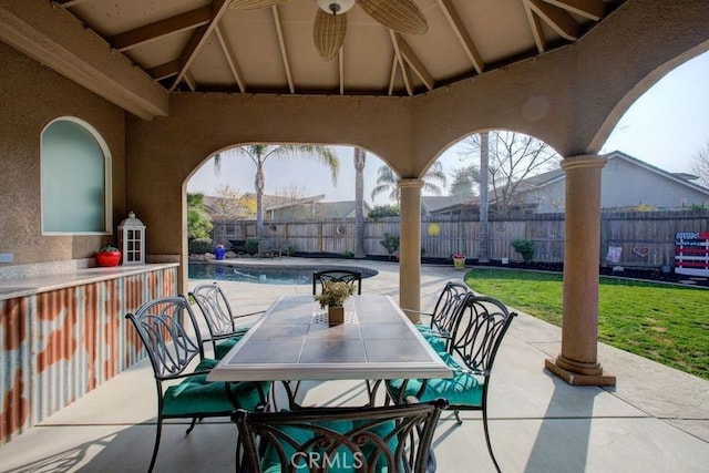 view of patio / terrace with ceiling fan