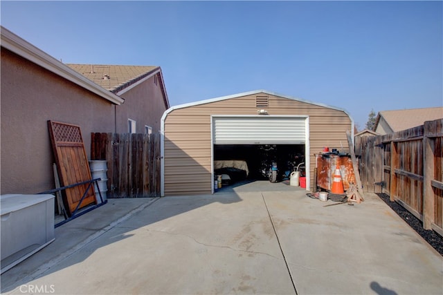 view of garage