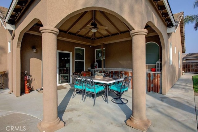 view of patio with ceiling fan