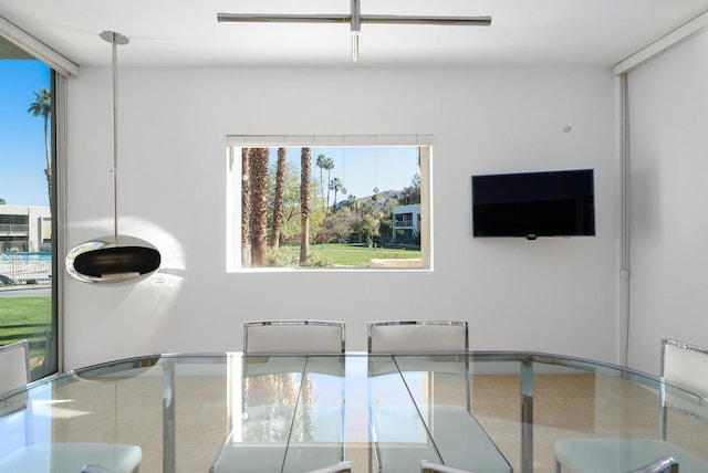 view of unfurnished dining area