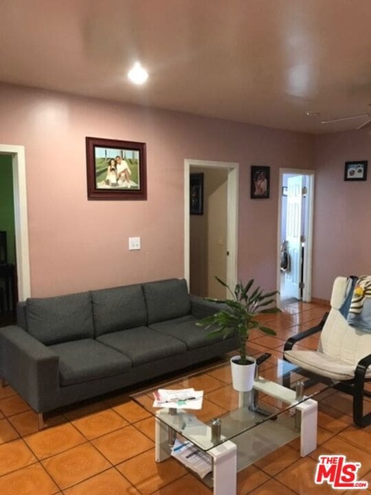 view of tiled living room