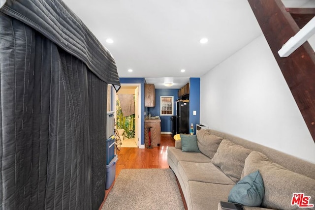 living room featuring wood-type flooring