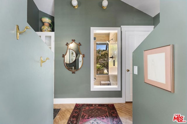 doorway to outside with light hardwood / wood-style flooring