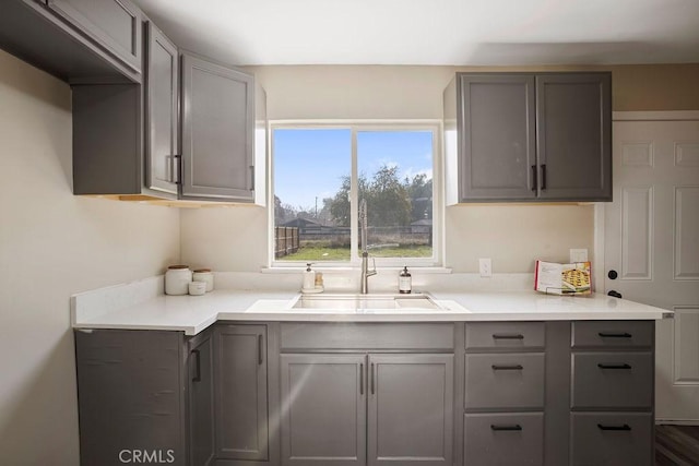 kitchen featuring gray cabinetry and sink