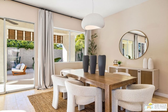 dining room featuring light wood-type flooring