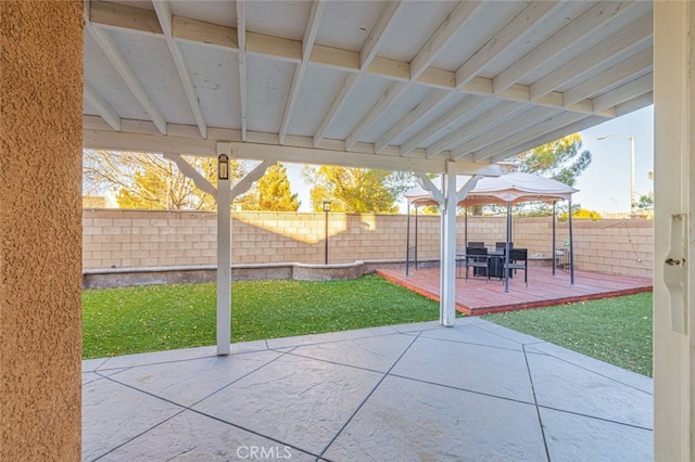 view of patio with a gazebo