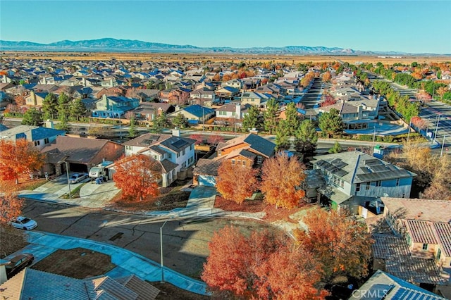 drone / aerial view with a mountain view